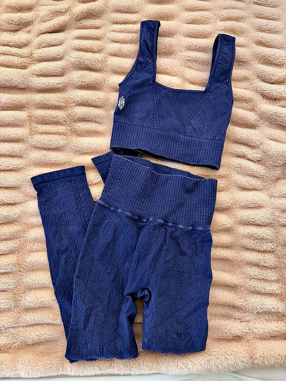 Free People FP Movement Good Karma Set Blue Activewear Set